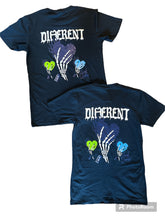 Load image into Gallery viewer, 3 heart navy blue T-shirt