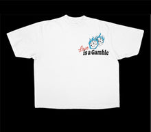 Load image into Gallery viewer, #Love is a gamble oversized white T-shirt